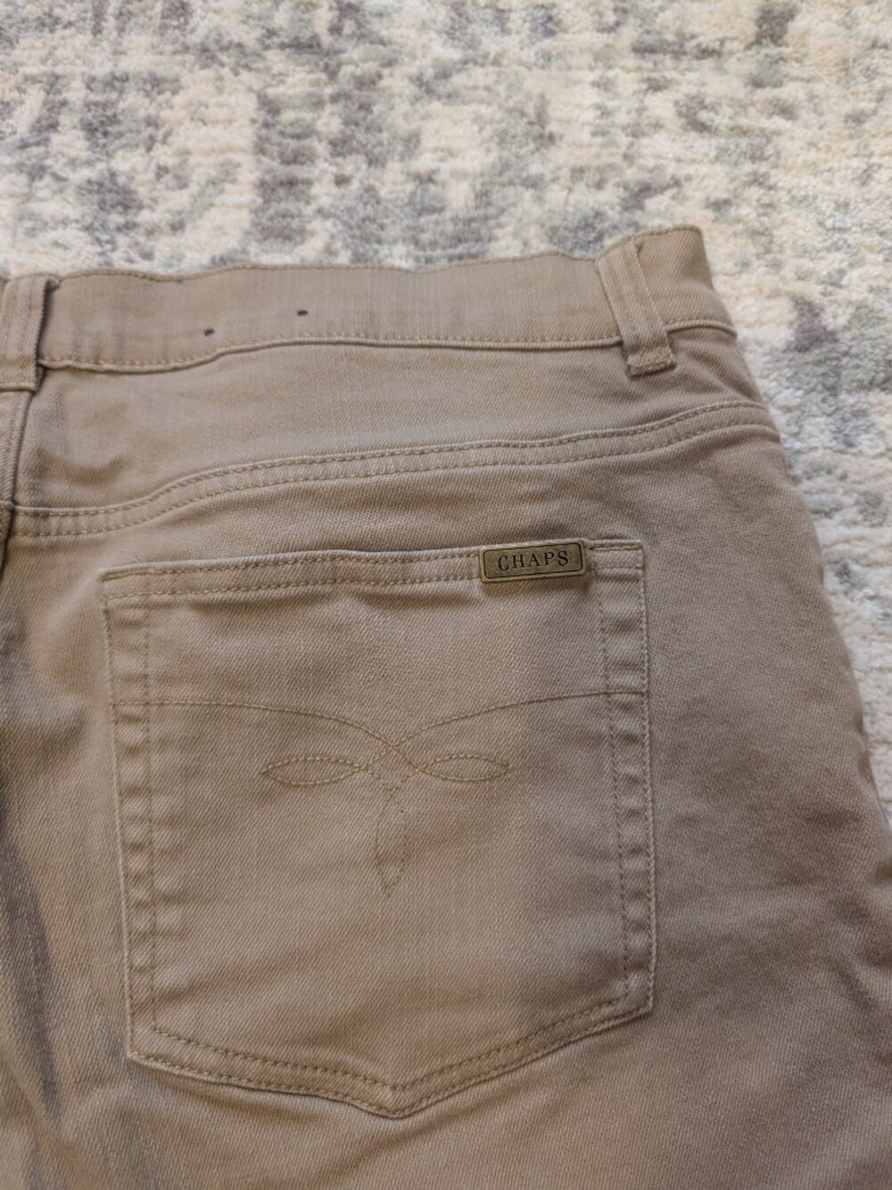 Chaps Khaki Stretch Twill Straight Leg Pants Women's Size 14 Classic Tan - Picture 8 of 9